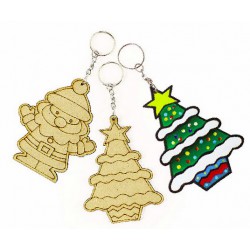 Wooden Christmas Keychain - Loose Wooden Christmas Keychain - Loose